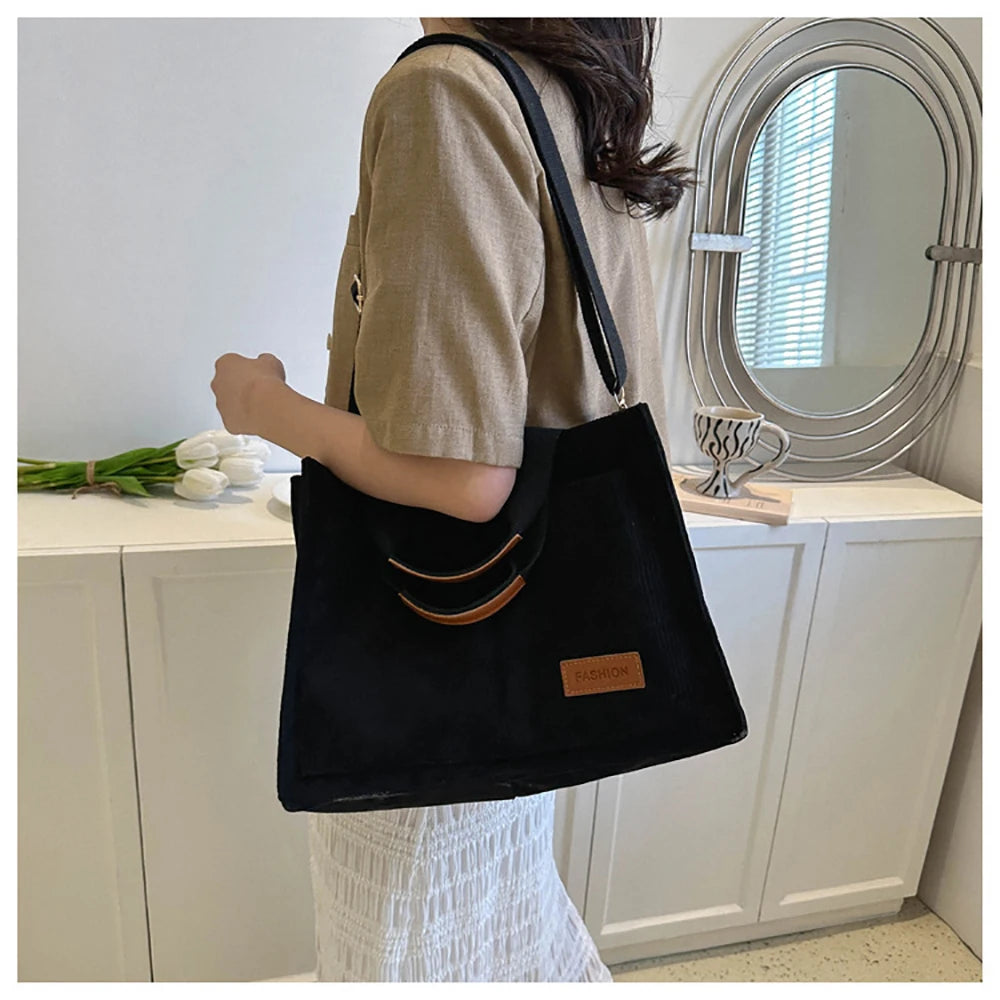 Ladies' Handbag, Large Capacity New Fashionable Canvas Shoulder Bag, Crossbody Bag, Commuting Bag Zwq