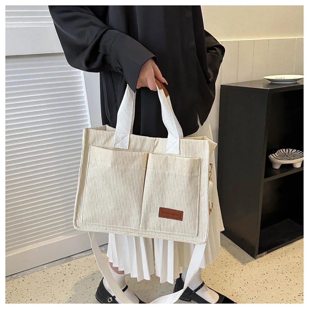 Ladies' Handbag, Large Capacity New Fashionable Canvas Shoulder Bag, Crossbody Bag, Commuting Bag Zwq